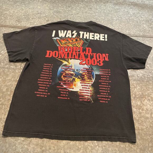 Vintage KISS World Domination 2003 Tour Shirt Mens XL Band Tee Y2K Rock Concert - Picture 4 of 8
